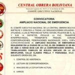 COB convoca a un Ampliado Nacional de Emergencia para este domingo