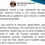 Evo Morales califica las medidas cambiarias como una “devaluación encubierta”